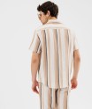 Chemise manches courtes et col cubain à rayures homme[MISSING]